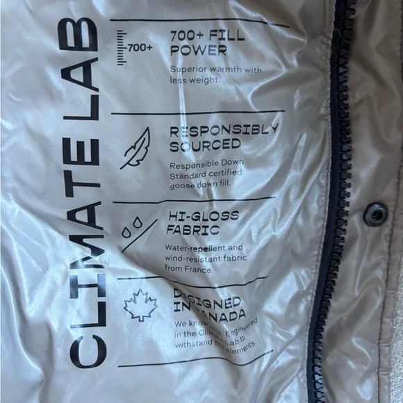 Aritizia Super Puff Original with detachable  hoodie metallic taupe / M / EUC - Picture 9 of 10